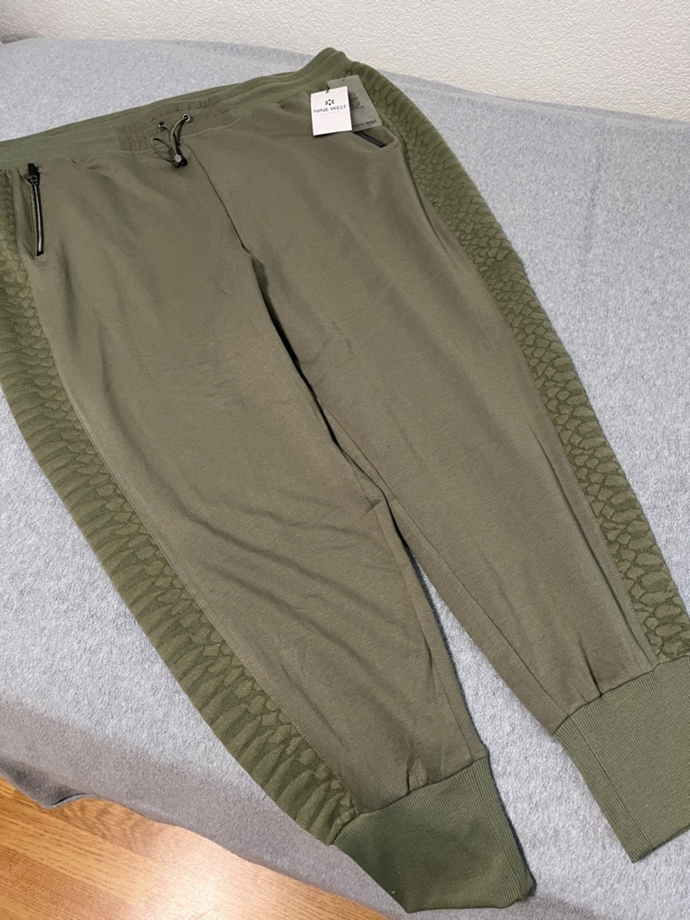Womens Nine West Olive Green Jogger Pants 3X Active Athletic Athleisure Lounge